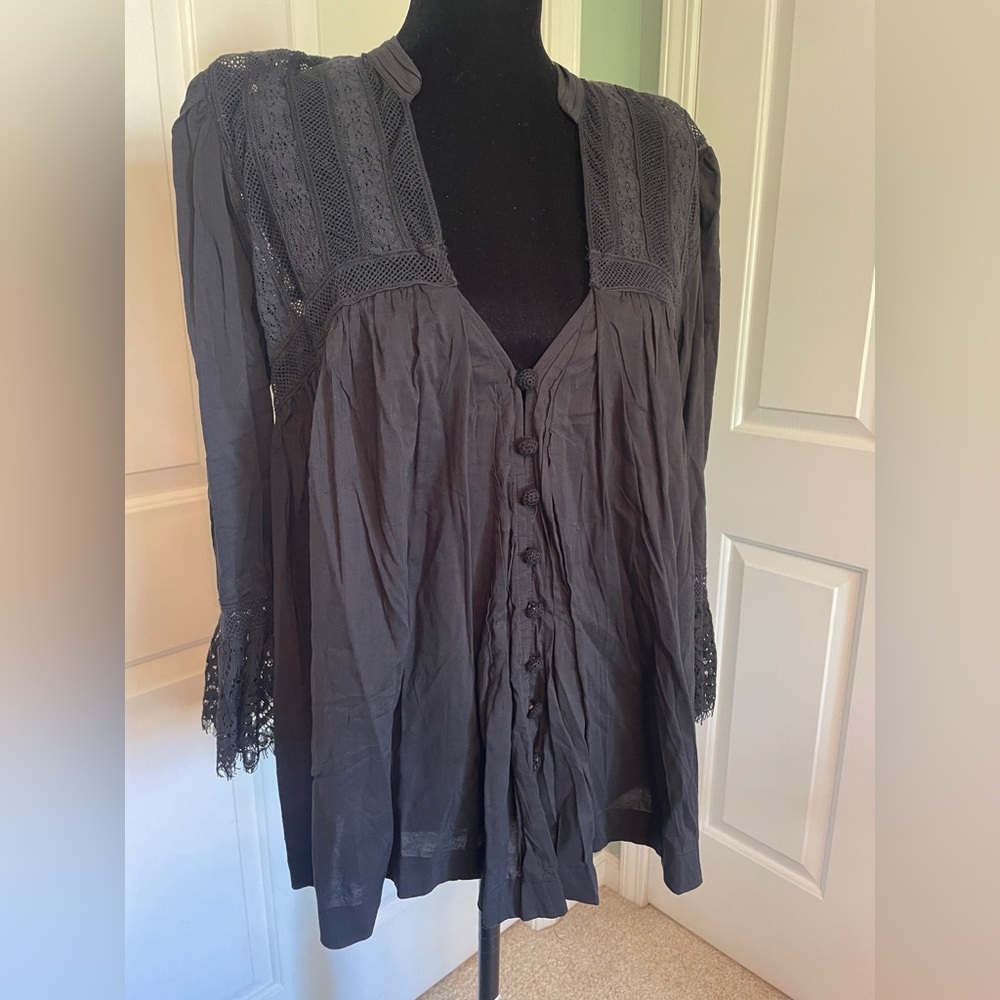 NWT Free People Black Esme Top - Large